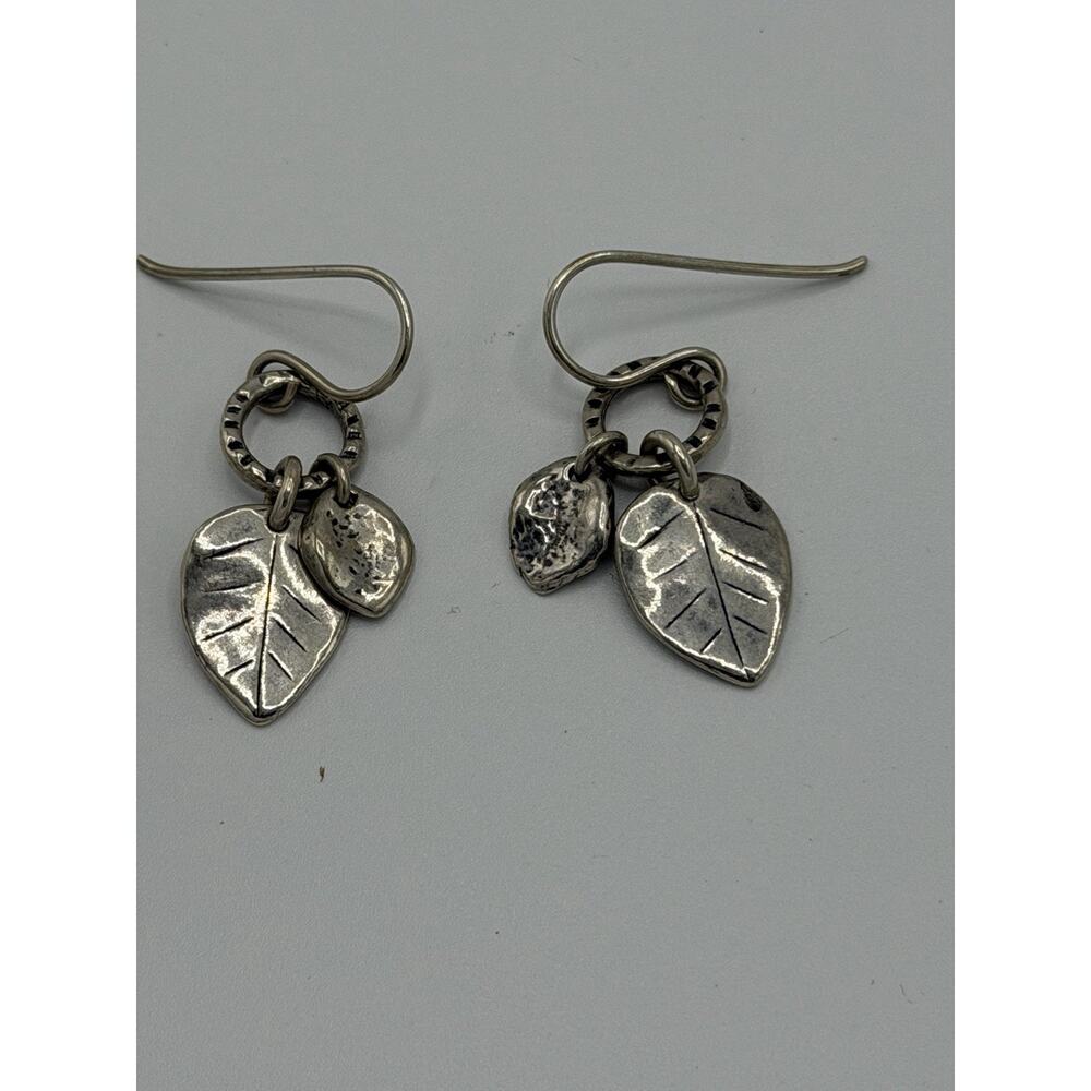 Silpada 925 Sterling Silver Falling Leaf Leaves 2 Part Dangle Earrings - Rare
